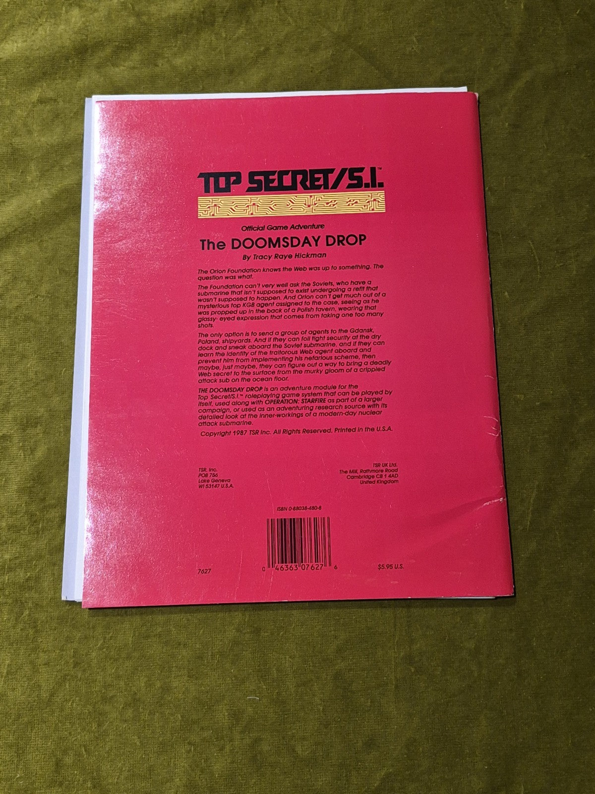 Top Secret S.I. The Doomsday Drop Tracy Raye Hickman TSR VTG Game Accessory 76271