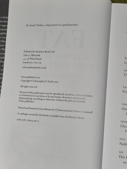 Fat : A Cultural History of the Stuff - Christopher E. Forth [Reaktion Books] Hb6