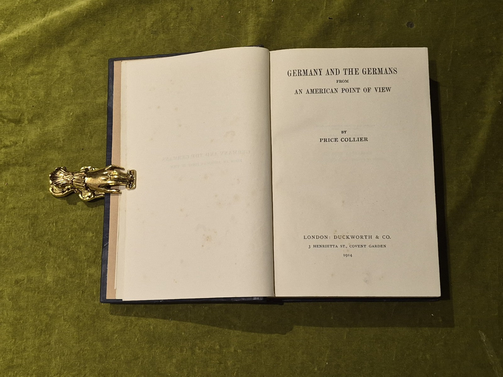 Germany and the Germans from an American Point of View - Price Collier 1914 HB4