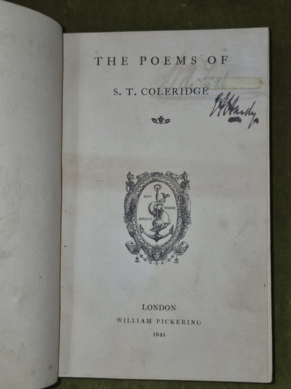 The Poems Of S. T. Coleridge - Pub: William Pickering - 1844 - Hardback Book4