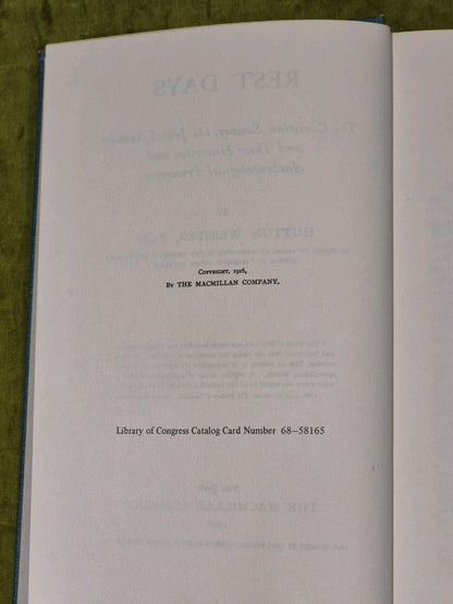 Rest Days : A Study in Early Law and Morality by Hutton Webster (1916) Macmillan5