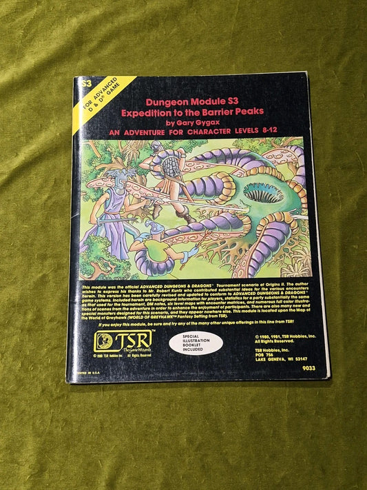 Advanced Dungeons and Dragons Expedition to the Barrier Peaks S3 TSR 19810