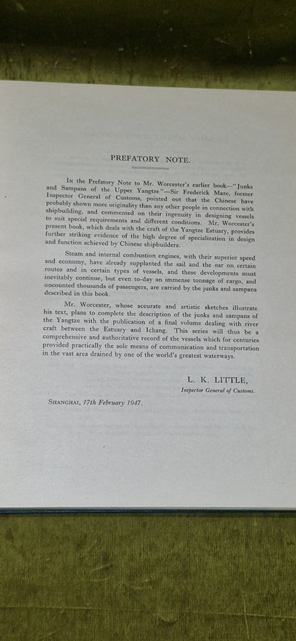 1947 The Junks and Sampans of the Yangtze by G.R.G. Worcester Vol 1 4