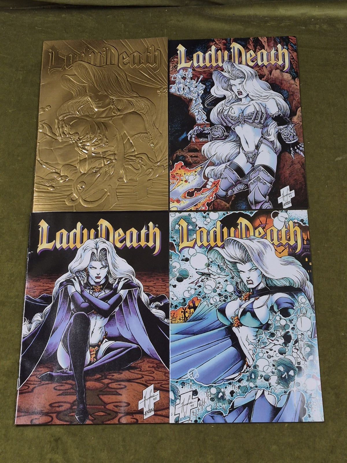 LADY DEATH ODYSSEY #1-4 GOLD EMBOSSED COVER CHAOS COMICS 19960