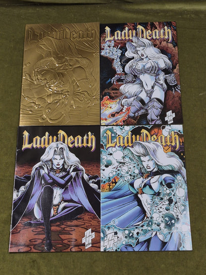 LADY DEATH ODYSSEY #1-4 GOLD EMBOSSED COVER CHAOS COMICS 19960