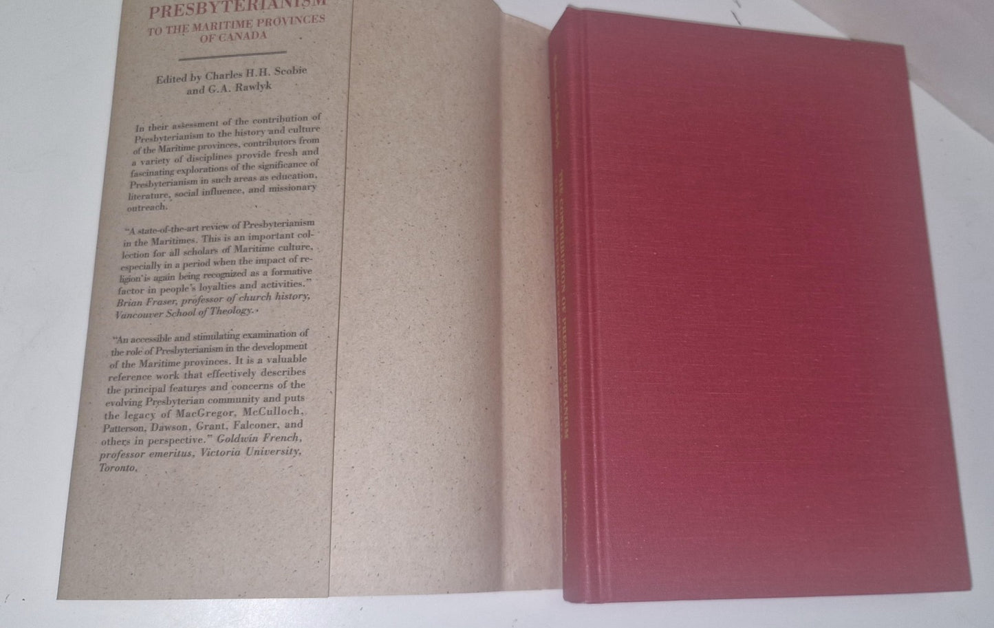 The Contribution of Presbyterianism to the Maritime Provinces of Canada HC dj 4