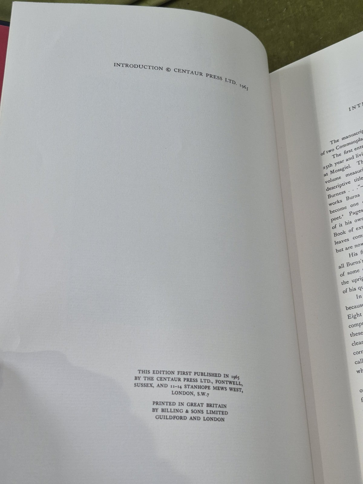 Robert Burns's Commonplace Book 1783-1785 -David Daiches , Centaur 19653