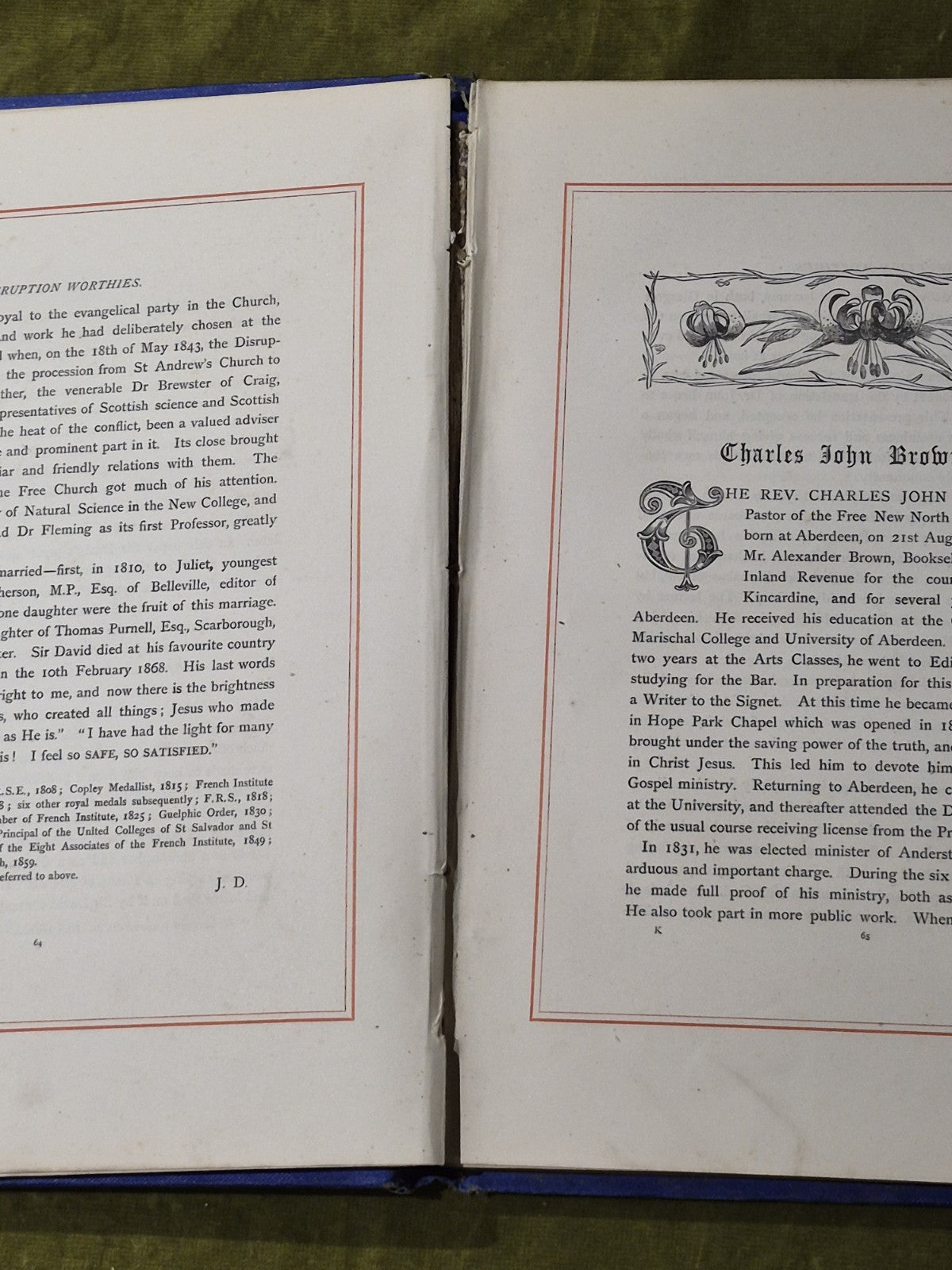 A Memorial Of The Disruption Worthies 1843 Complete in 4 Volumes10