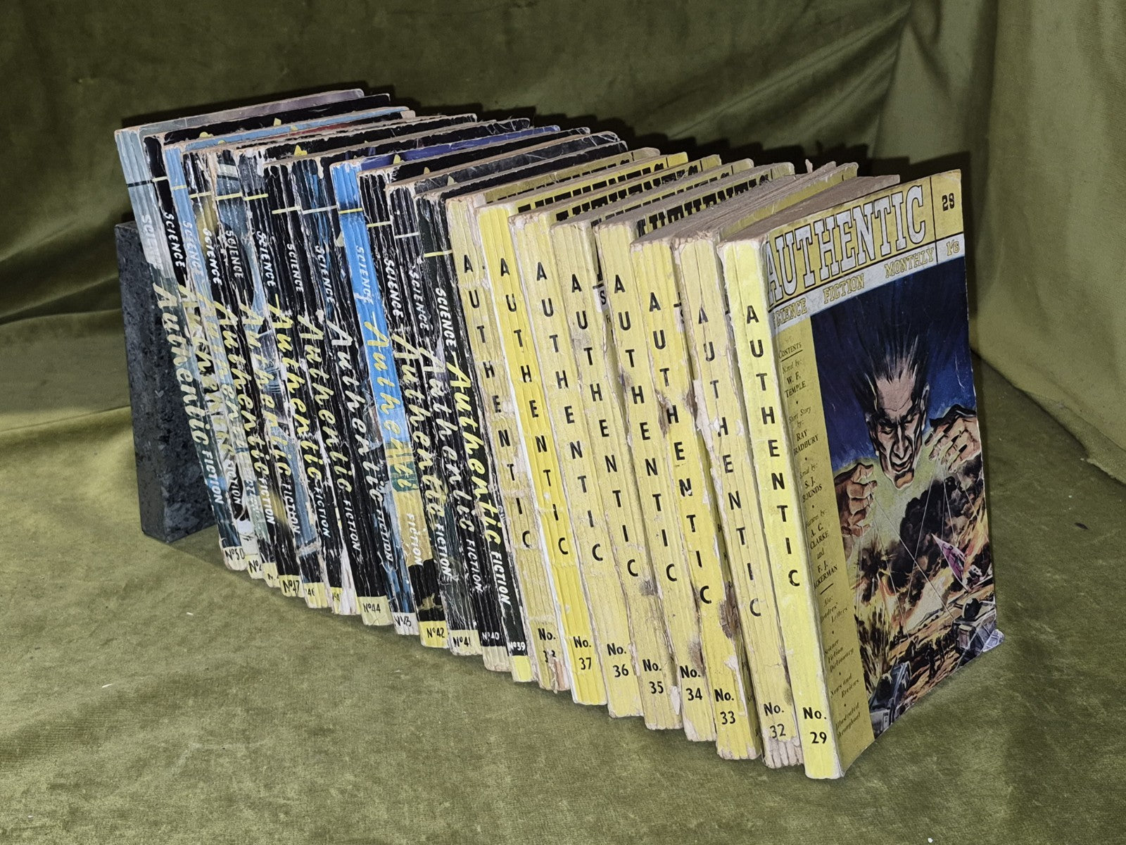Authentic Science Fiction Monthly Hamilton 1950s Issues 29 and 32 to 50. Job Lot0