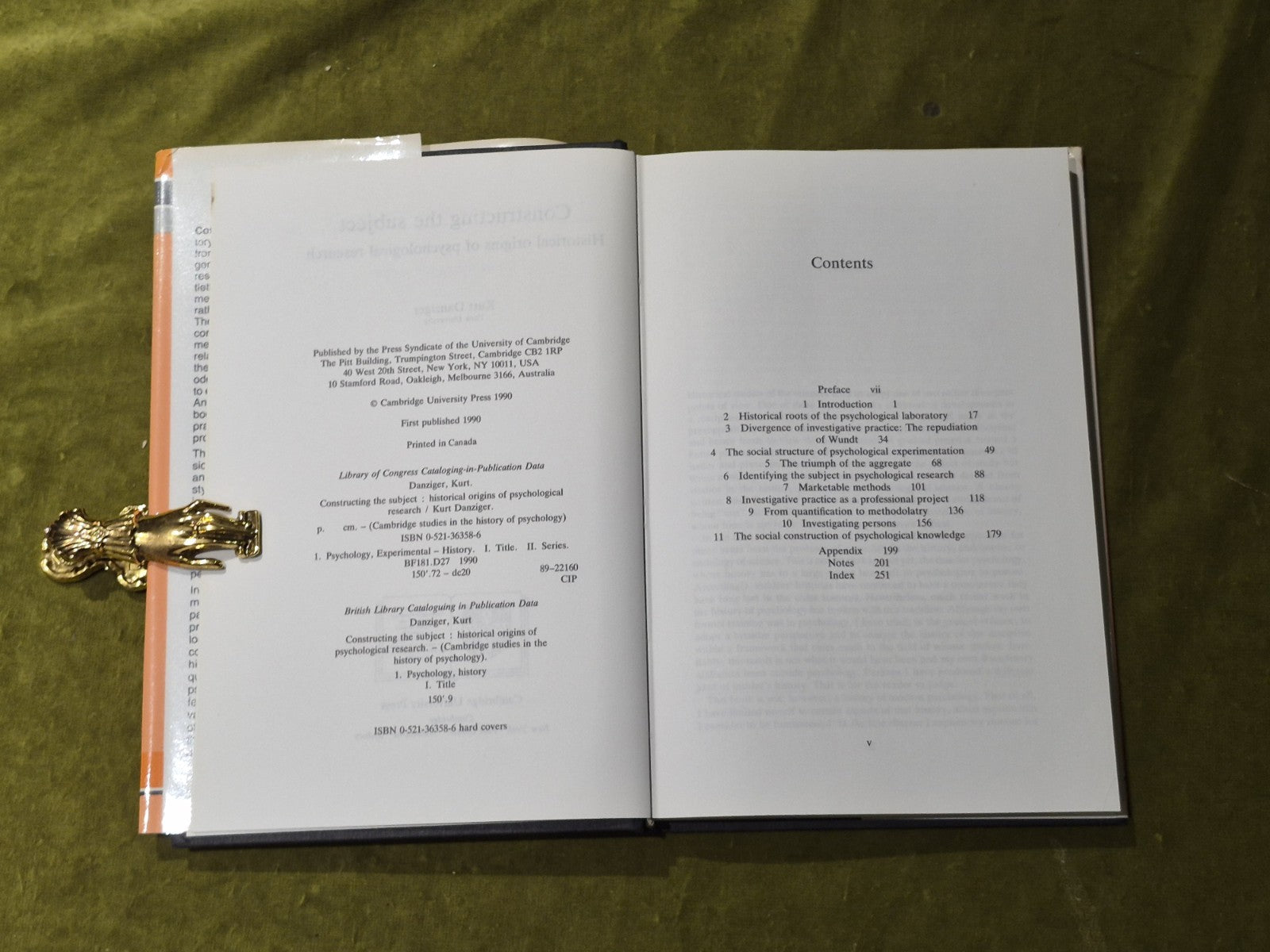 Constructing the Subject - Kurt Danziger - Cambridge Hardback with Dust Jacket5
