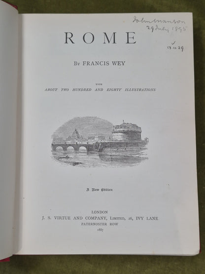 Rome its Churches, Monuments, Art and Antiquities 1887 Francis Wey3