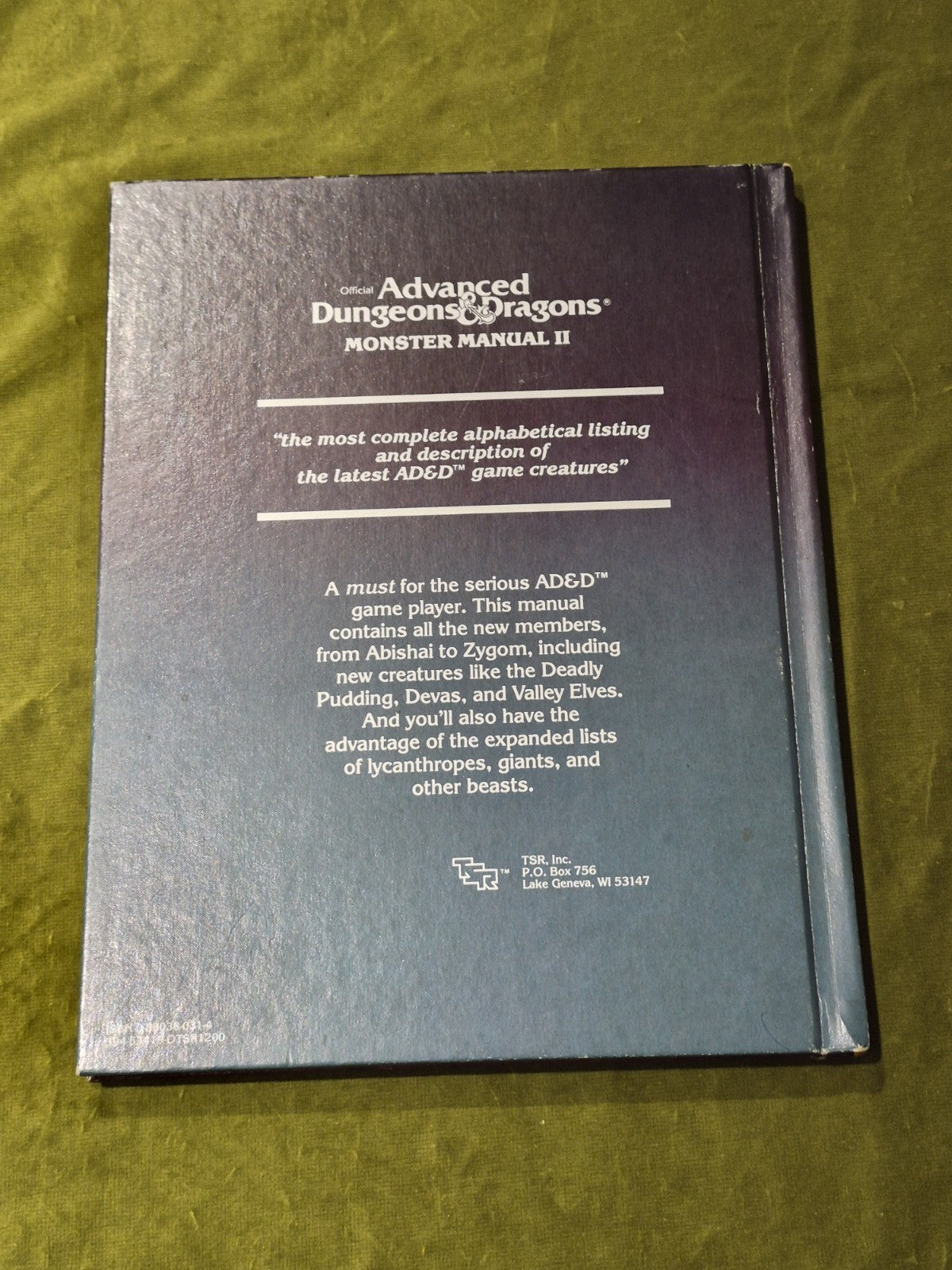 Advanced Dungeons & Dragons AD&D Monster Manual II Hardback 2016 TSR 19831