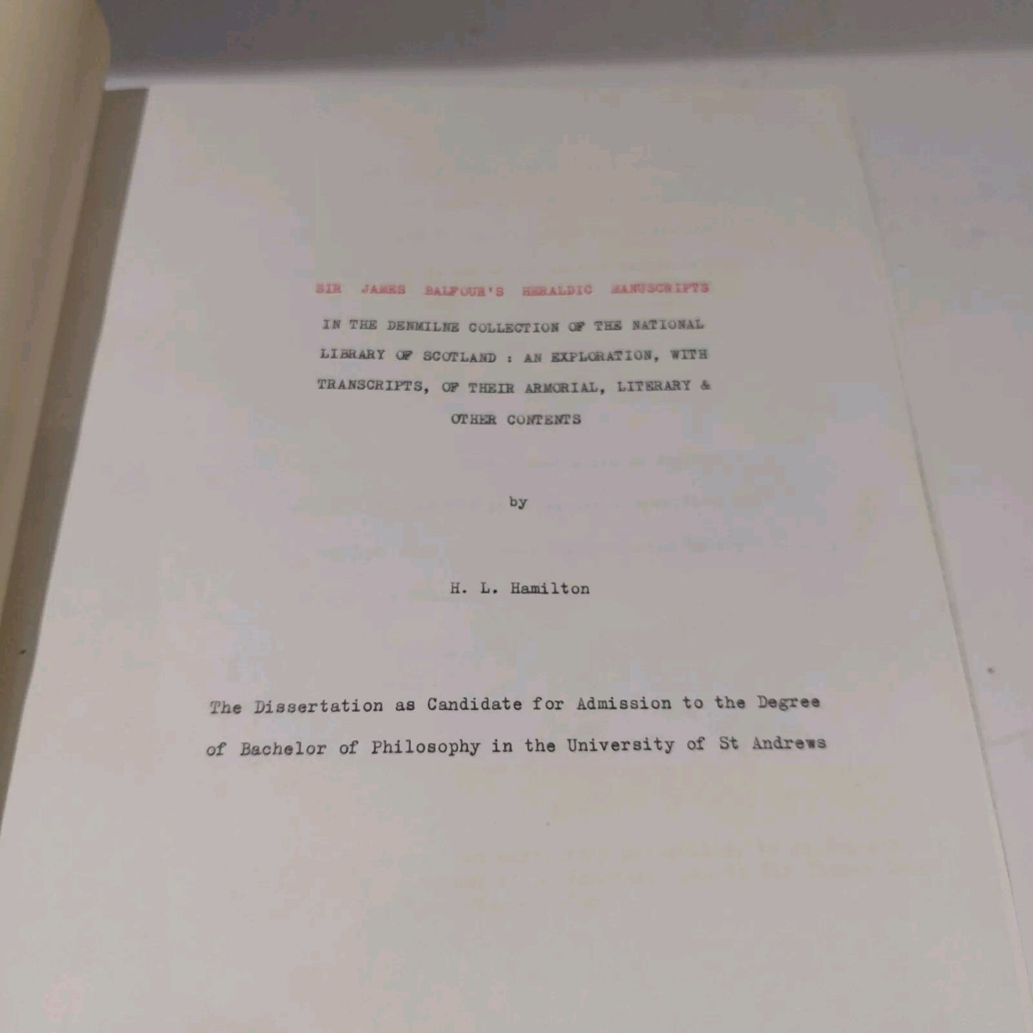 H. L. Hamilton Beautifully Bound Dissertation: Balfour's Heraldic (Vol I & II)3