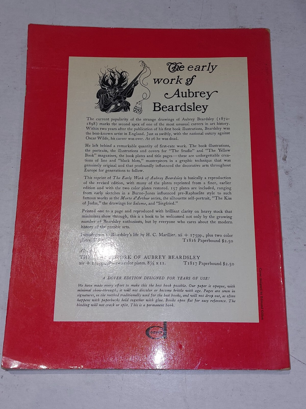 The Early Work of Aubrey Beardsley. Dover 1st ed. PB 19672