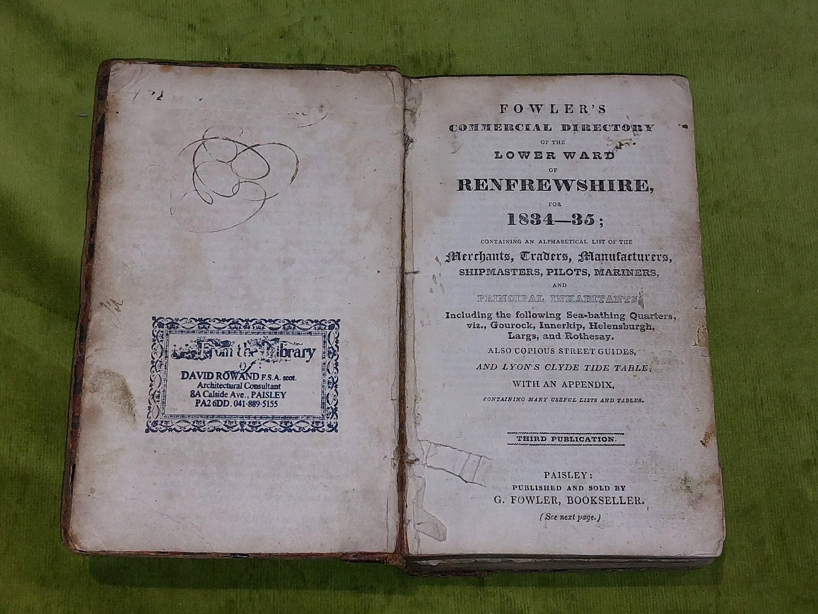 SET Fowler's Directory of Upper Renfrewshire 1830-31 & Lower 1834-35 - 2 Volumes15