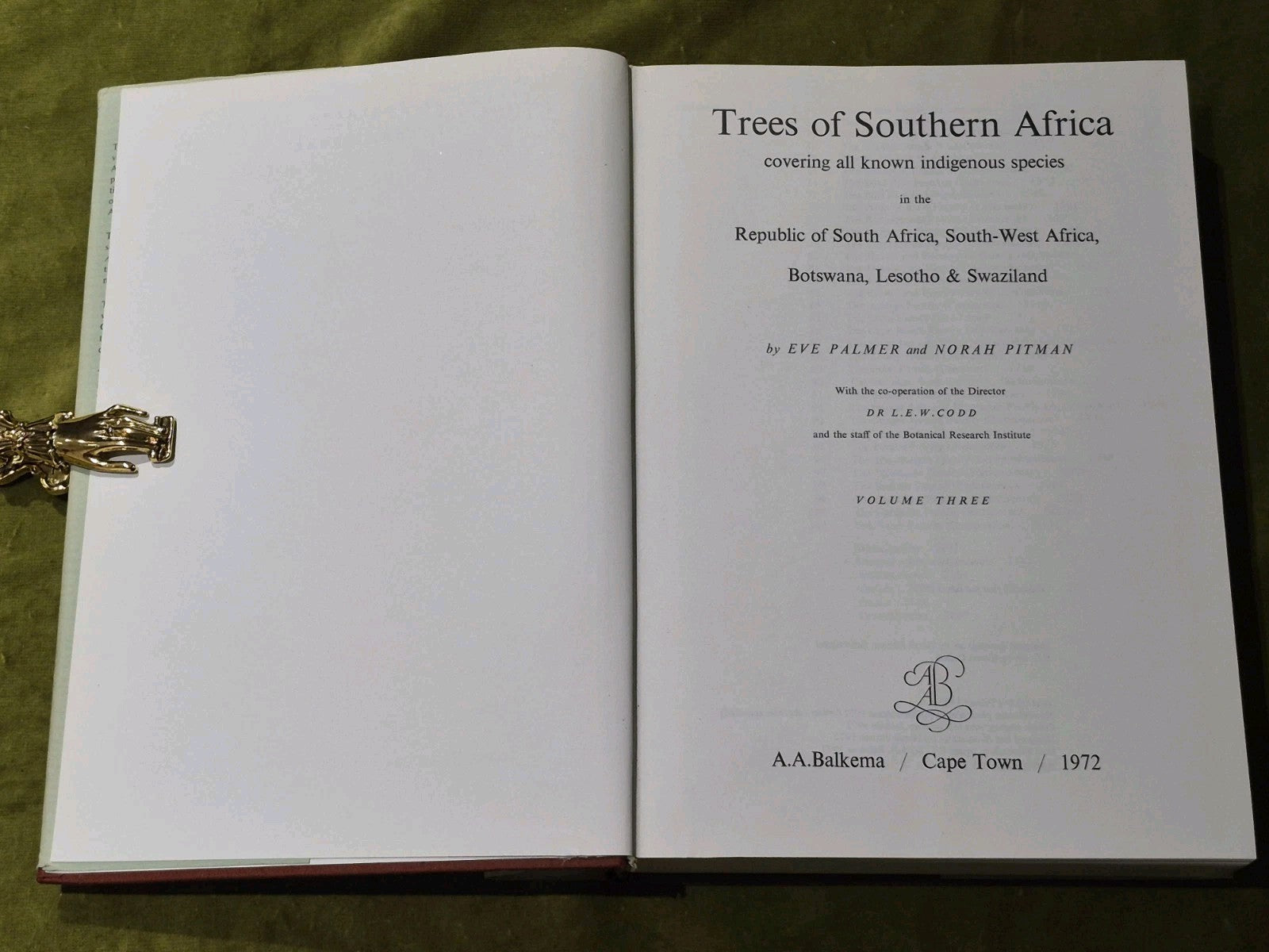 TREES OF SOUTH AFRICA by Eve Palmer/Norah Pitman 1972 Volume 3 Only3