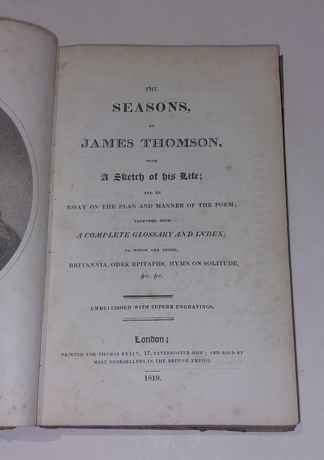 The Seasons by James Thomson essays engraving illustrated poetry (1819) Book3