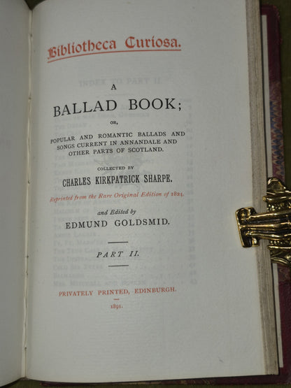 The Ballad Book Bibliotheca Curiosa Edmund Goldsmid 1891 Ritchie Kinloch8