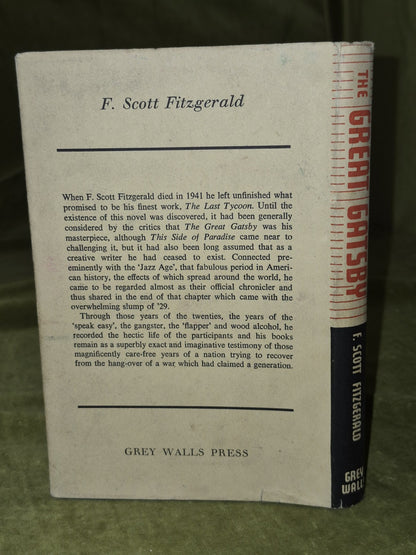 F Scott Fitzgerald The Great Gatsby 1948 The Grey Walls Press First Uk Edition1