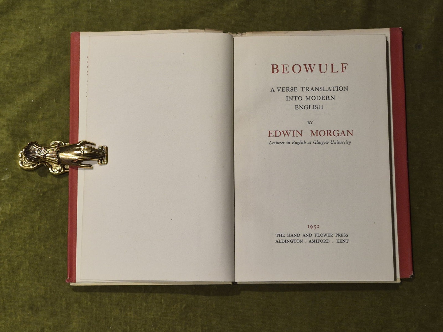 Edwin Morgan, Beowulf, 1952, The Hand & Flower Press, HB jacket, Limited Edition4