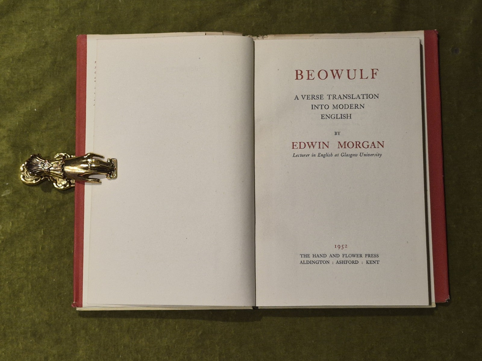 Edwin Morgan, Beowulf, 1952, The Hand & Flower Press, HB jacket, Limited Edition4