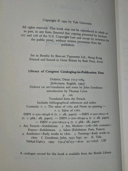 Diderot on Art I and II John Goodman Thomas Crow Salon of 1765 Notes on Painting3
