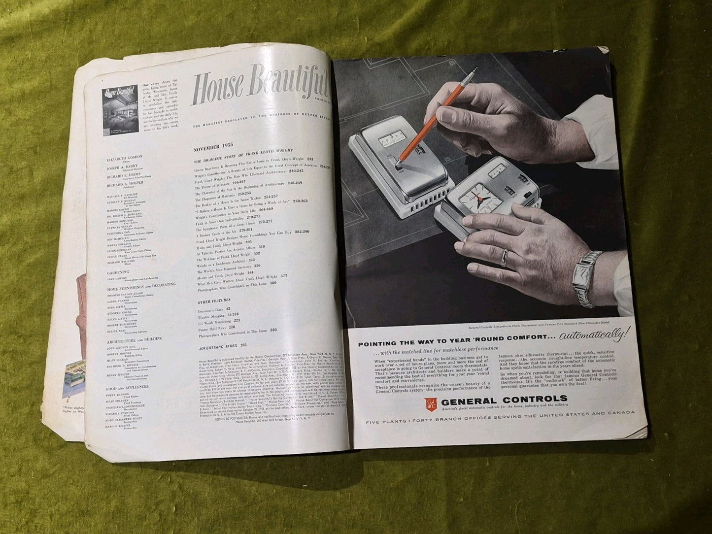 House Beautiful Magazine November 1955 Volume 98, No. 11 - Frank Lloyd Wright3
