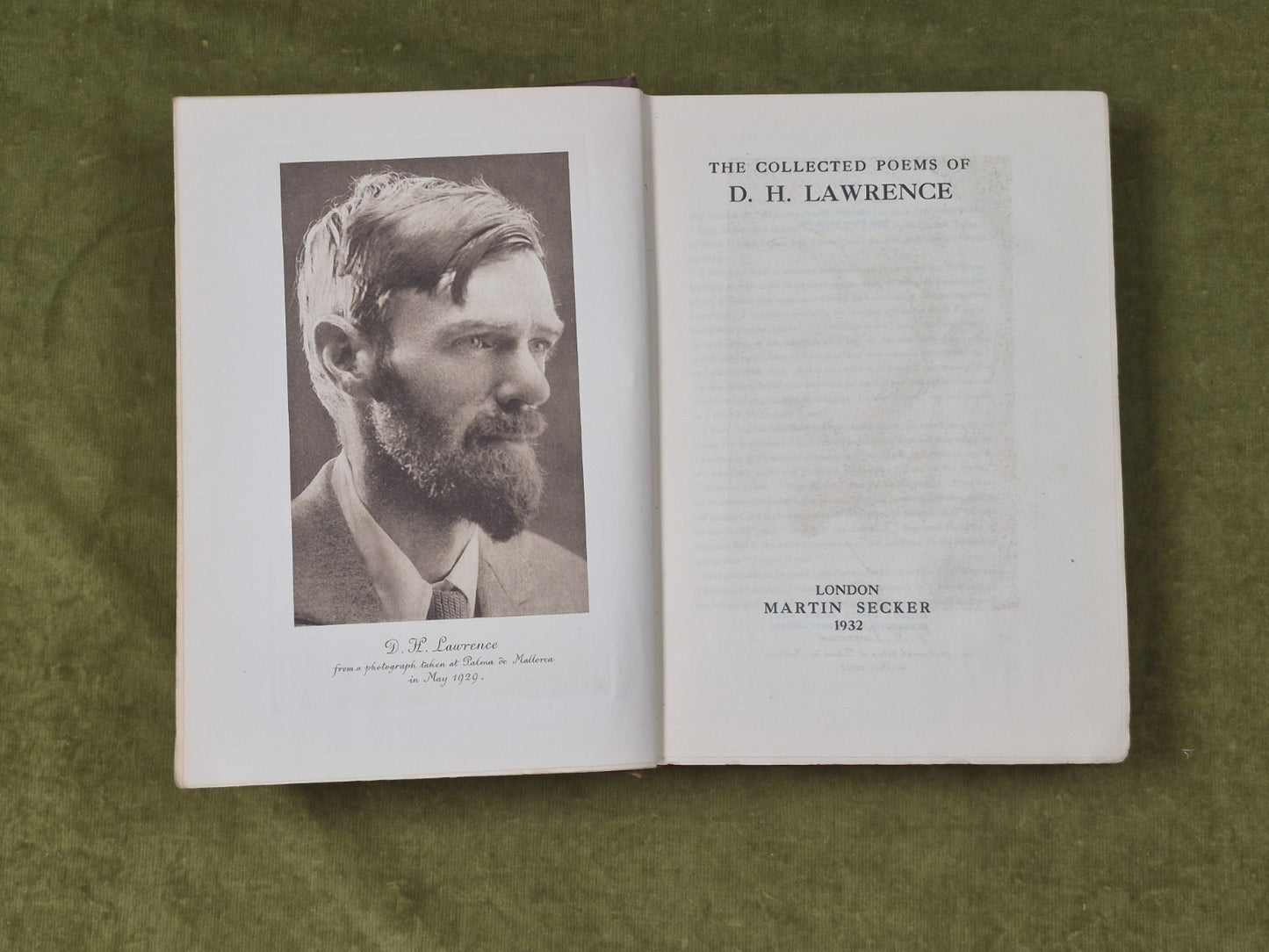 The Collected Poems of D. H. Lawrence Published by Martin Secker , 19324