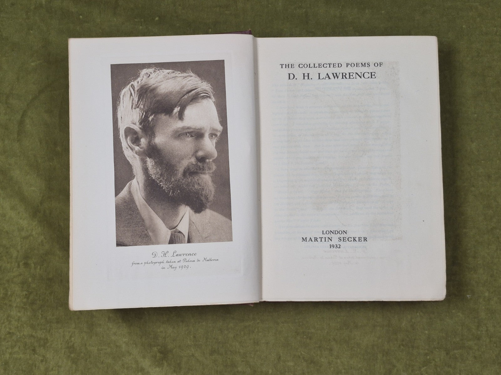 The Collected Poems of D. H. Lawrence Published by Martin Secker , 19324