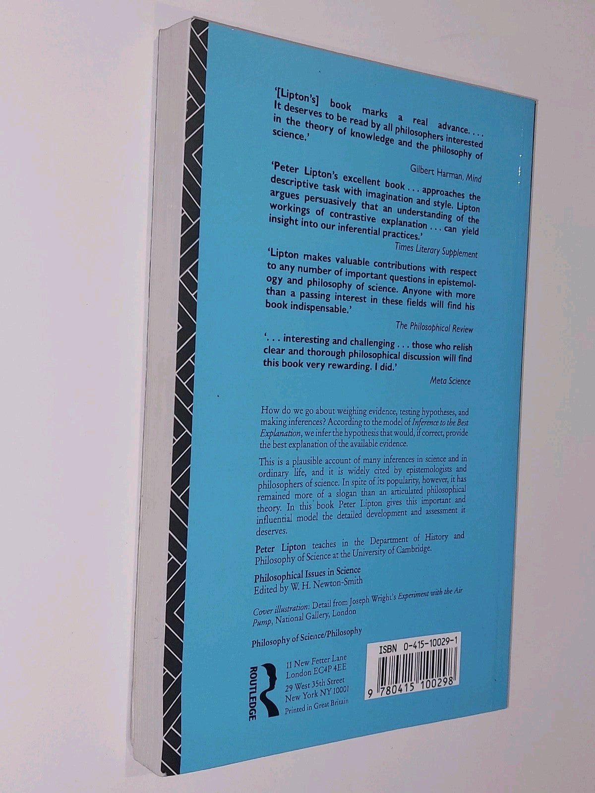 Inference to the Best Explanation by Peter Lipton (1993, Trade Paperback)2