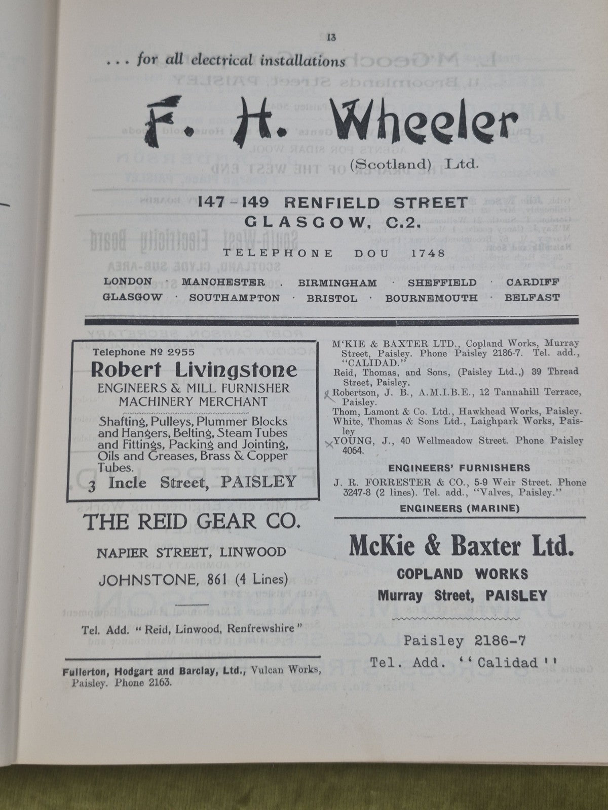 Paisley & District Bussiness Directory 1953-54 Coronation Edition Bothwell 5
