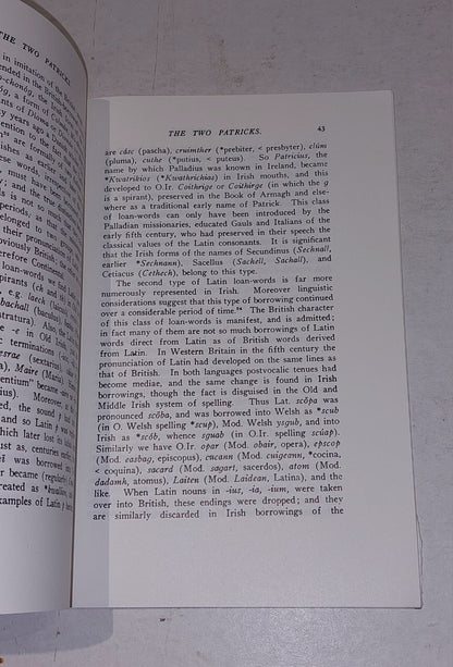 The Two Patricks - Christianity In 5th C Ireland Thomas O'Rahilly (1971) Pb Book1