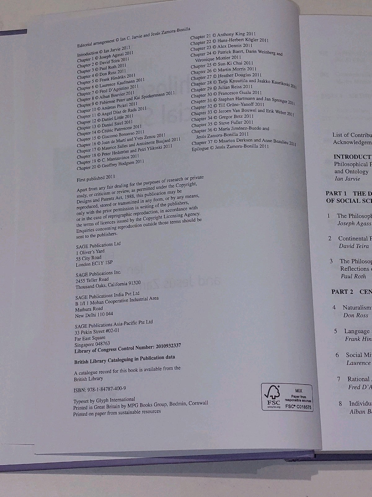 SAGE Handbook of the Philosophy of Social Sciences - Javie & Zamora-Bonilla 20115