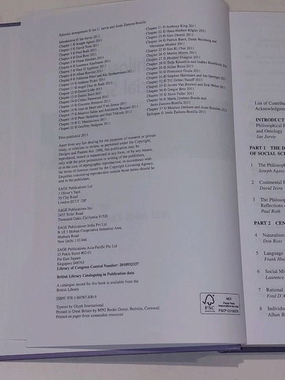 SAGE Handbook of the Philosophy of Social Sciences - Javie & Zamora-Bonilla 20115