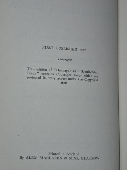 Duanagan Agus Sgeulachdan Beaga John Maclennan Storyettes 19374