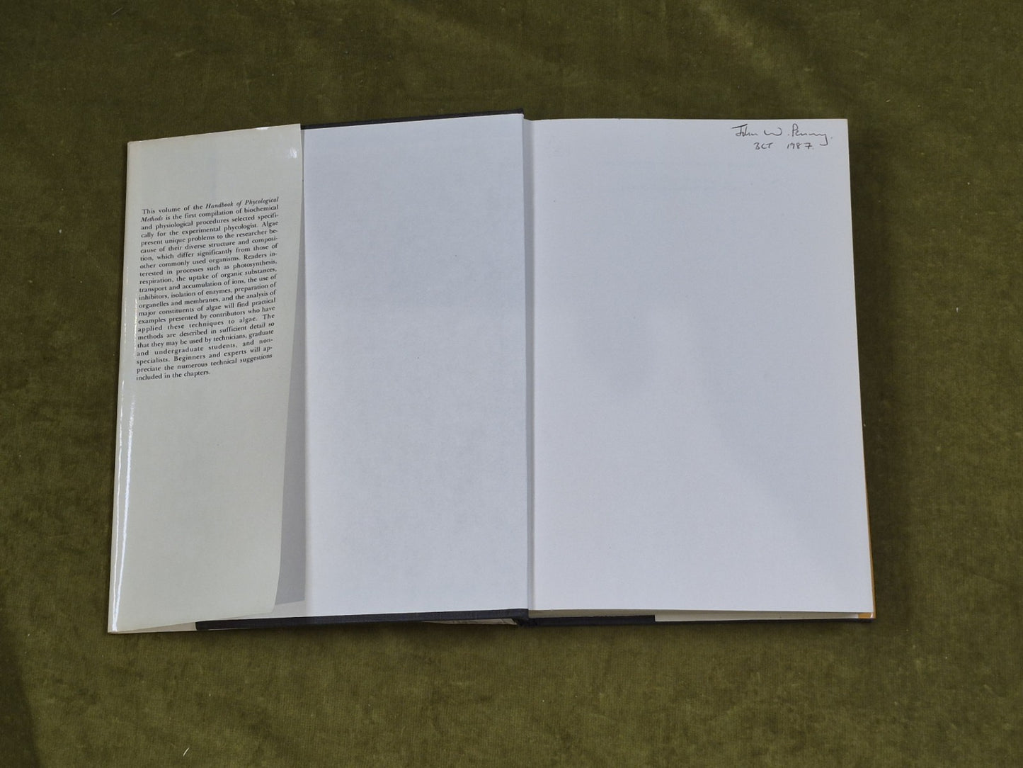 Handbook of Phycological Methods - Hellebust , Cragie , Cambridge 1978 HB DJ3
