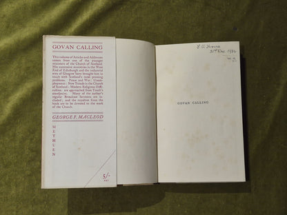 Govan Calling : Sermons and Addresses - George F Macleod - 1934 1st HB DJ3