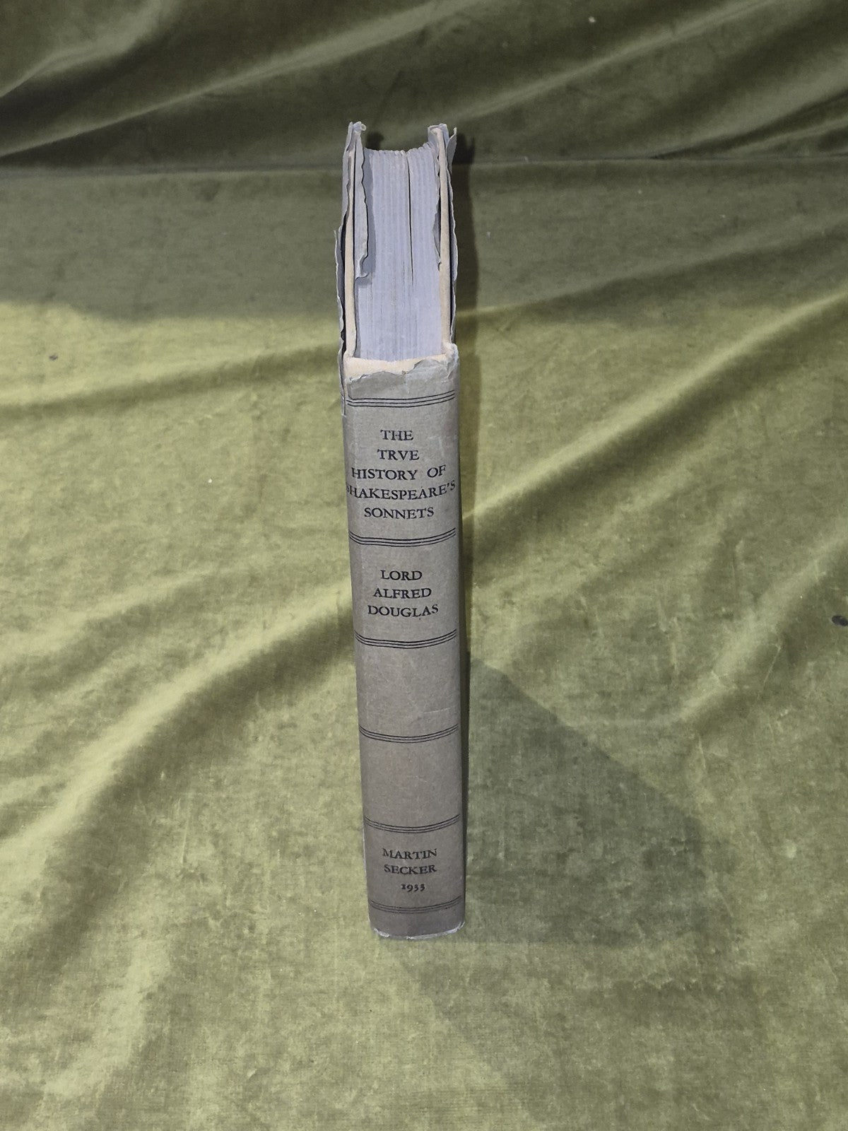The True History of Shakespeare's Sonnets Lord Alfred Douglas 1933 1st Ed HB DJ2