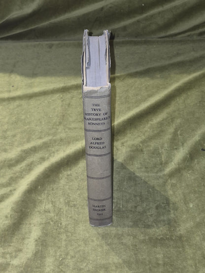 The True History of Shakespeare's Sonnets Lord Alfred Douglas 1933 1st Ed HB DJ2