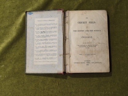 The Cricket Field or the History and Science of Cricket - James Pycroft 1951 1st2