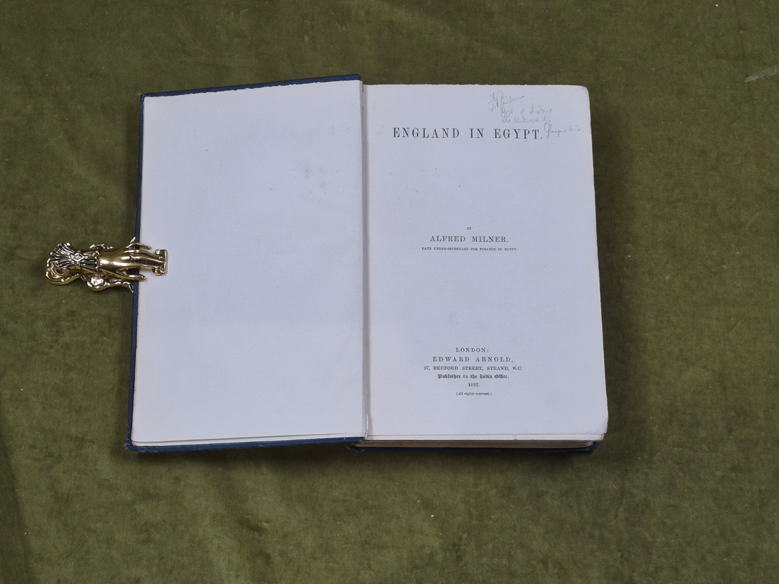England in Egypt - Alfred Milner , Edward Arnold 1892 1st HB5