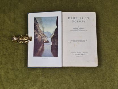 RAMBLES IN NORWAY By Harold Simpson - Mills & Boon 1912 1st HB4