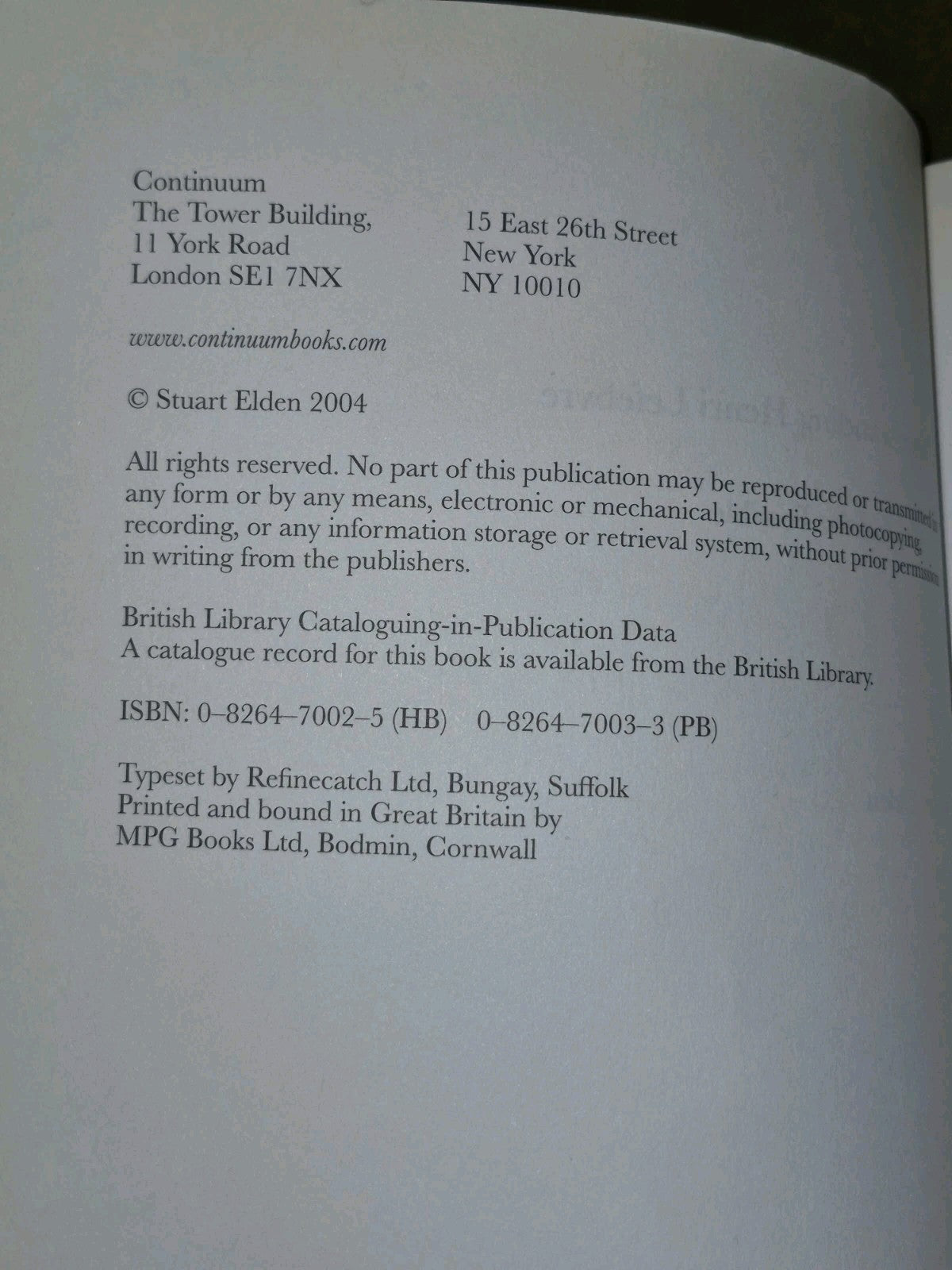 Understanding Henri Lefebvre (2004) Stuart Elden5