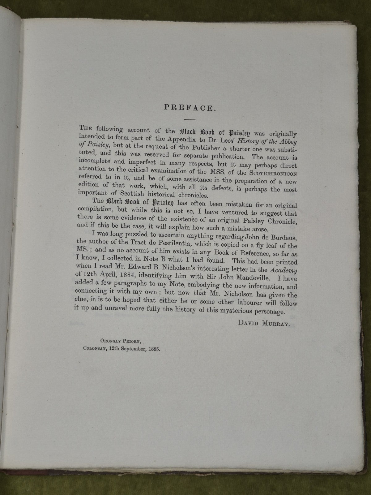 The Black Book of Paisley Scotichronicon 1885 David Murray 9