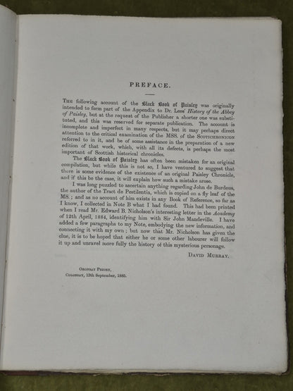 The Black Book of Paisley Scotichronicon 1885 David Murray 9