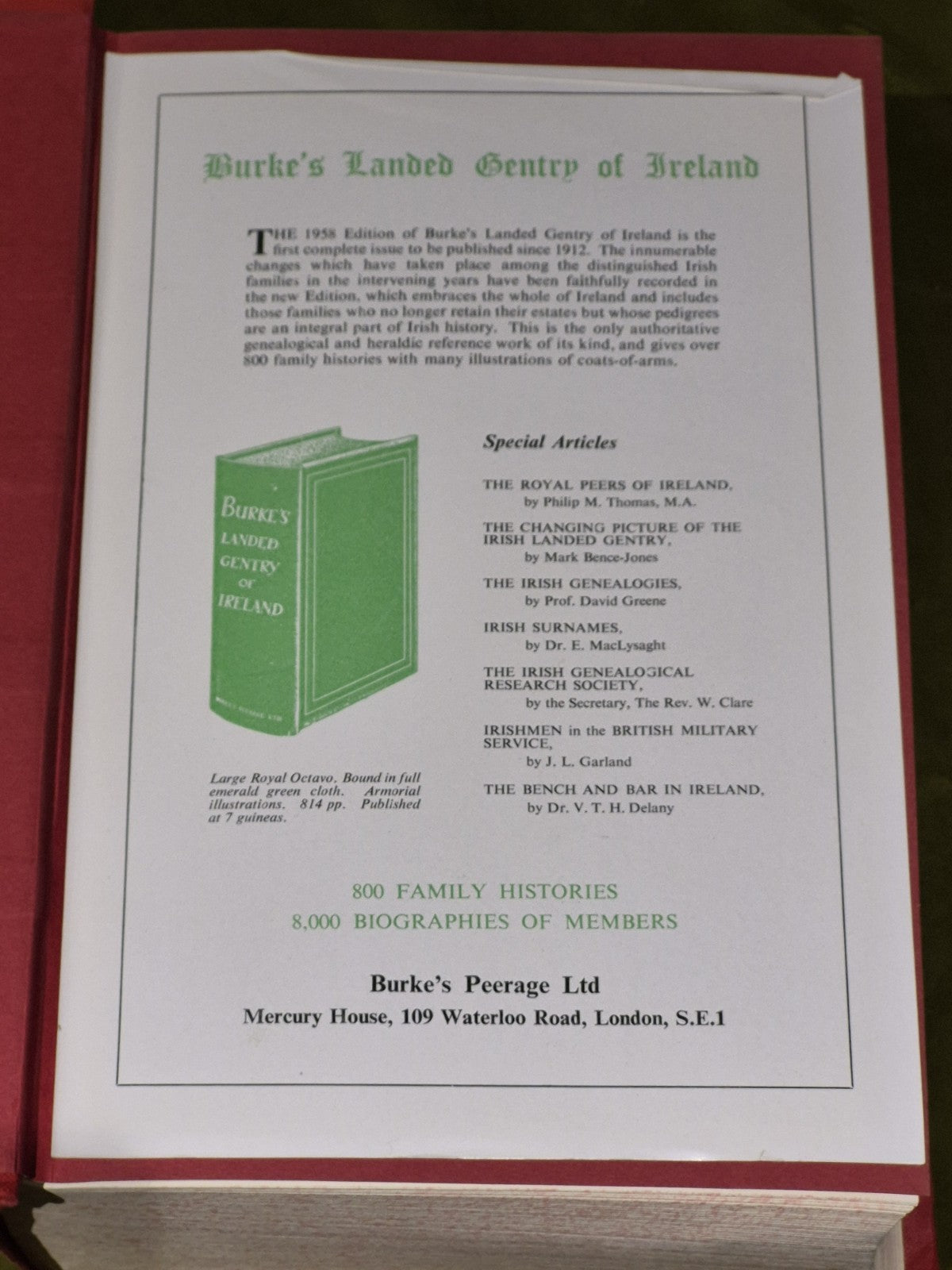 Burke's Peerage, Baronetage and Knightage 102nd edition 19544
