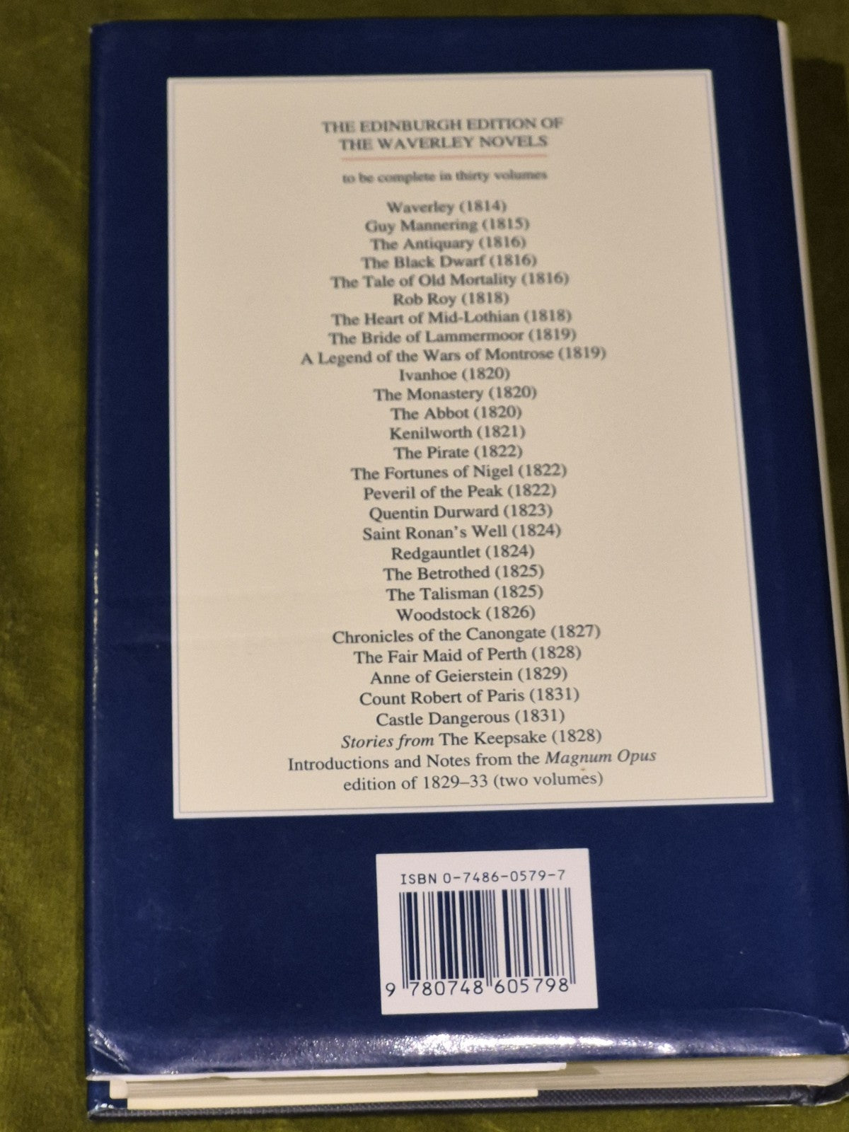 Quentin Durward Sir Walter Scott 2001 Edinburgh Edition of Waverley hardback DJ1