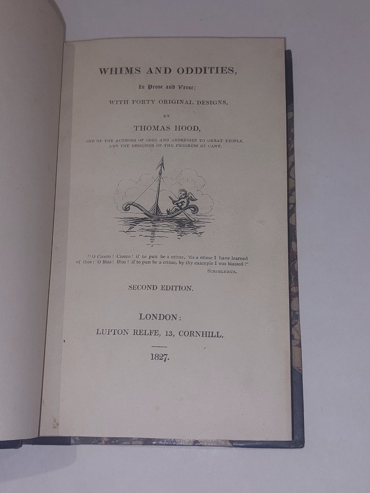 Whims and oddities : in prose & verse  Thomas Hood 2nd Ed Quarter Leather 18272