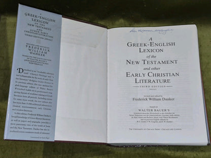 Greek-English Lexicon of New Testament & Other.. Frederick Danker 3rd Ed. (2000)3