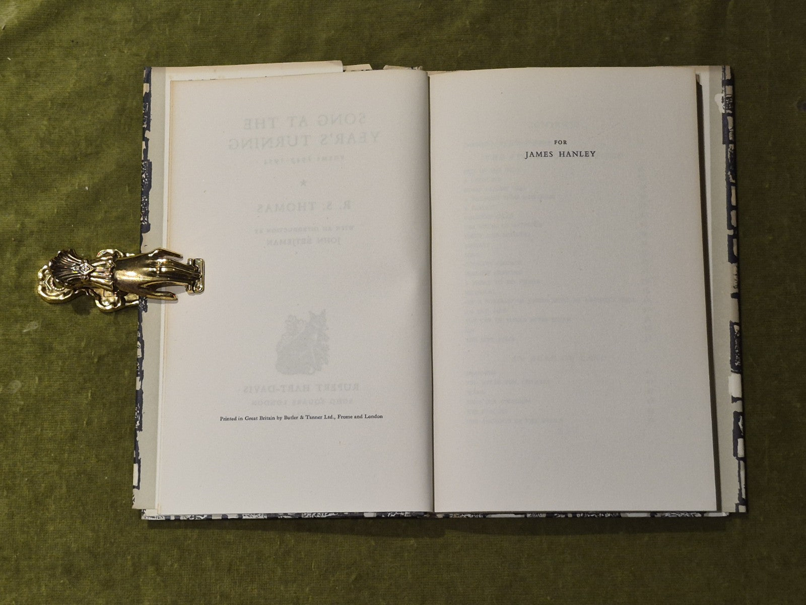 Song At The Years Turning - R. S. Thomas , Rupert Hart-Davis 1955 1st HB DJ6
